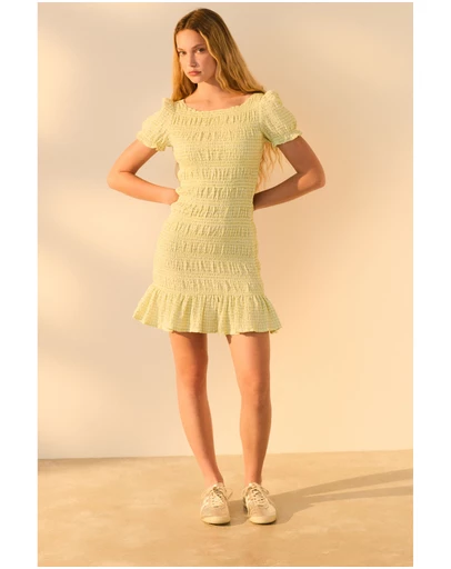 NEXT - Shirred Puff Sleeve Mini Dress