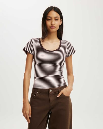 MADI STRIPE BABYDOLLDARK OAK
