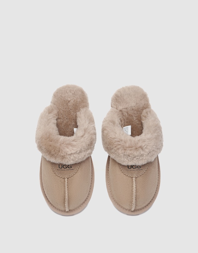 EVERAU - Australian Shepherd Ugg Waffle Slipper Sheepskin Upper House Shoes