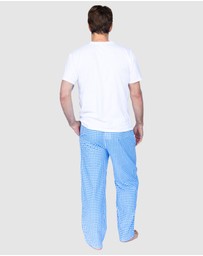 Sant And Abel - Men's Hepburn Gingham Light Blue PJ Pants
