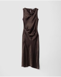 & Other Stories - Draped Satin Midi Dress