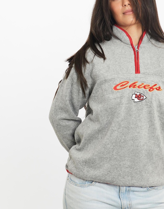 Vintage by The Real Deal - Pre Loved - Vintage NFL Kansas City Chiefs Quarter Zip Fleece Sweatshirt