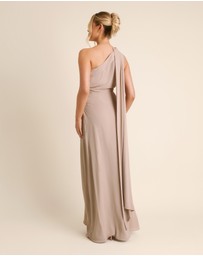 Six Stories - One Shoulder Neck Tie Chiffon Bridesmaid Dress