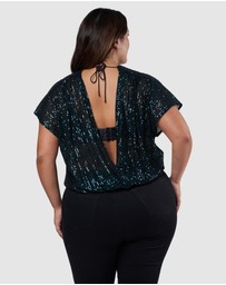 Pink Dusk by Curve Project - Flashy Sequin Top