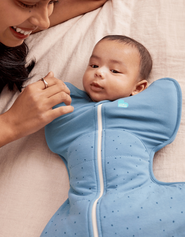Love to Dream - Swaddle Up™ Original 2.5 TOG Quilted Stretch Cotton Pebbles Storm Blue