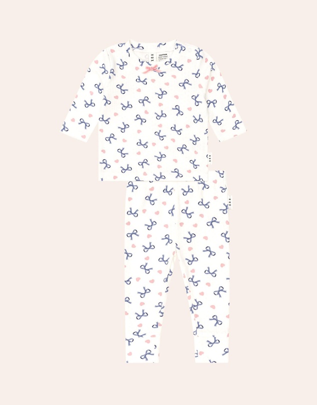 Huxbaby - Hearts And Bows Long Sleeve Pyjama Set - Babies-Kids