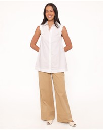 Petal & Pup - Deirdre Scallop Button Up Shirt - White
