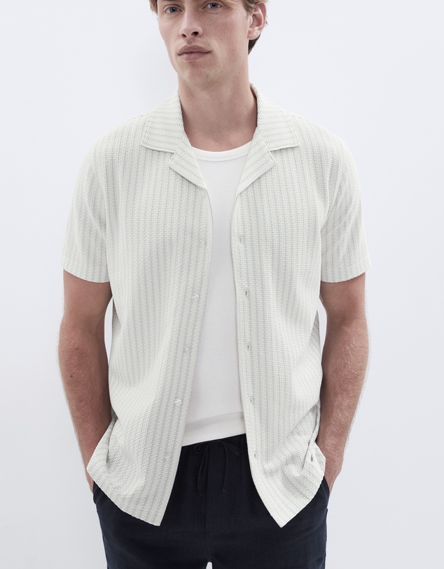 UNISON - Stripe Seersucker Button Thru