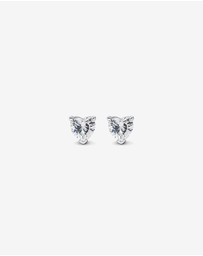 Michael Hill - Cubic Zirconia Heart Stud Earrings and Necklace Set in Sterling Silver