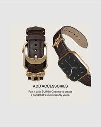 Burga - Burga Apple Watch 42/44/46/49 Leather Band - Gold Clasp Espresso