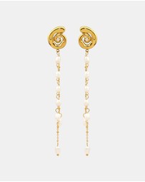Zoe Olivia - Waterproof Spiral Pearl Drop Stud Earrings