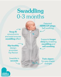 Love to Dream - Swaddle Up 1.0 TOG Stretch Cotton in Grey