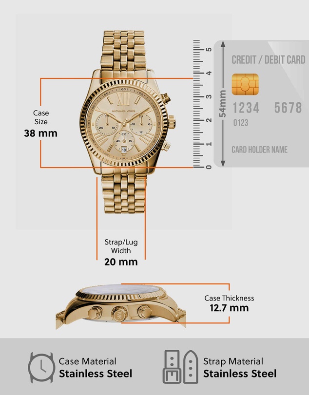 Michael Kors - Lexington Gold Tone Chronograph Watch