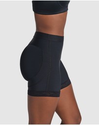 Leonisa - Mid-Rise Bottom-Lifting Shaper Shorts with Lace