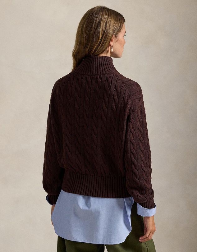 Polo Ralph Lauren - Cable-Knit Cotton Quarter-Zip Sweater
