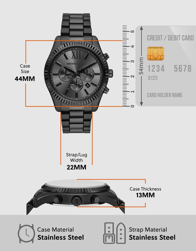 Michael Kors - Lexington Black Chronograph Watch