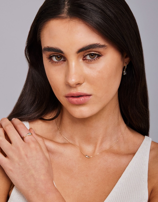 Zoe Olivia - 9K Gold Blue Topaz Necklace
