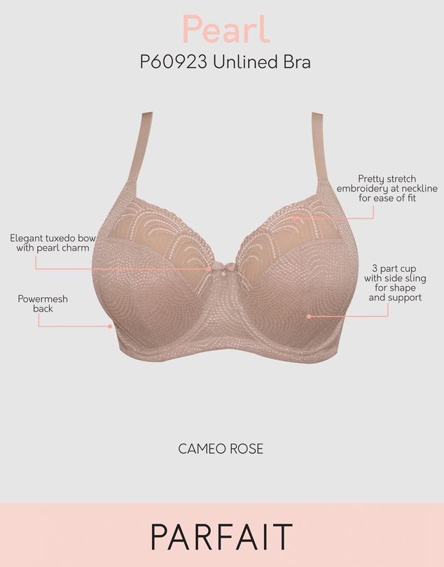 Parfait - Pearl Wired Unlined Full Bust Bra With Embroidery