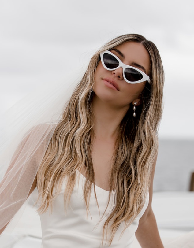 The White Collection - Brittany - Flirty White Bridal Sunglasses