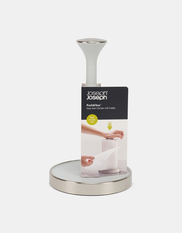 Joseph Joseph - Push&Tear™ Easy-Tear Kitchen Roll Holder (Stone)