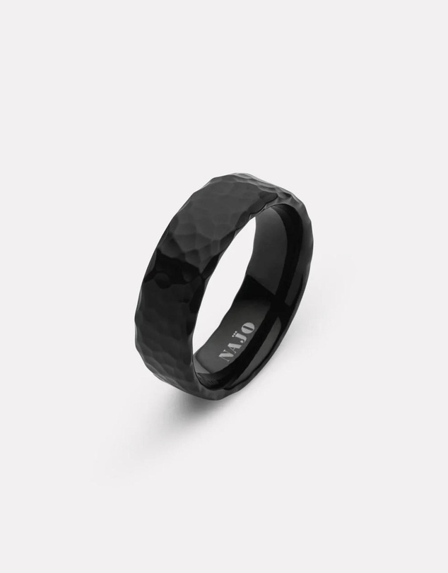 Najo - Midnight Men's Black PVD Steel Ring