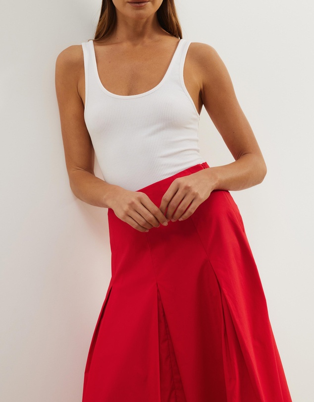 Atmos&Here - Maren Cotton Pleated Maxi Skirt