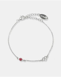 Georgini - Natural Ruby And Two Natural Diamond July Silver Bracelet