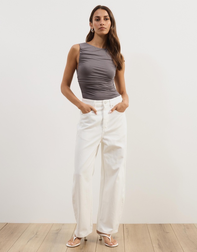 Atmos&Here - Effie Sleeveless Gathered Jersey Bodysuit