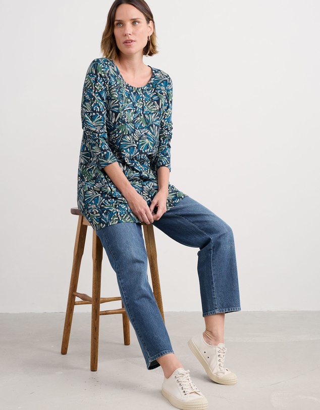 Seasalt - Seasalt Cornwall Blue L/S Screenprint Tunic