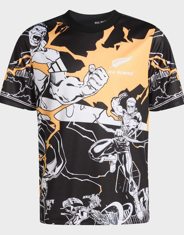 adidas Performance - ALL BLACKS MARVEL CAPTAINS RUN JERSEY KIDS