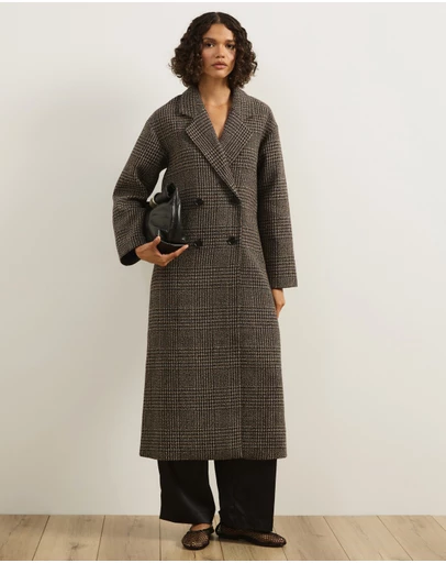 Atmos&Here - Adley Check Wool Blend Coat