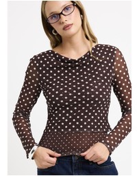 Alice In The Eve - Olivia Spot Mesh Top