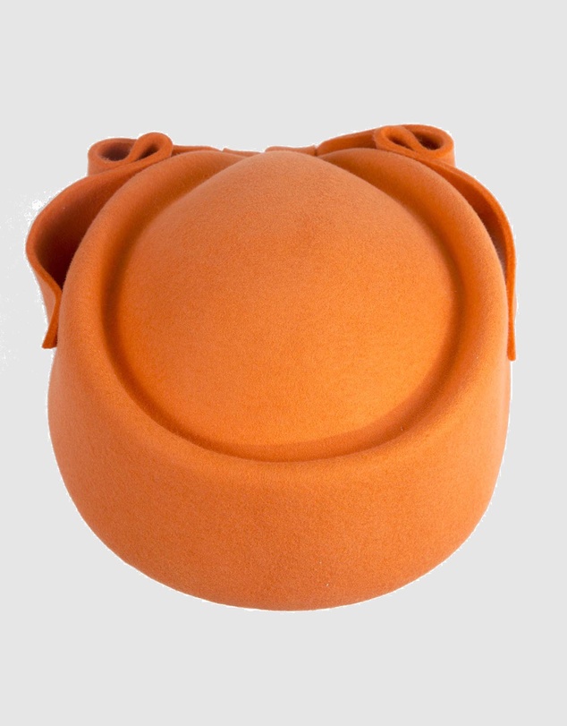 Max Alexander - Felt Orange Pillbox Hat