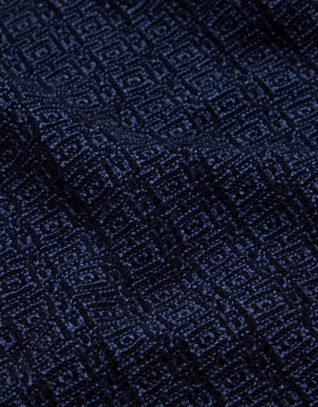 Calibre - Textured Jacquard Merino Polo Navy
