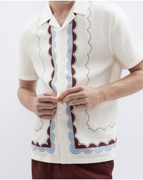 UNISON - Wavy Border Regular Fit Shirt