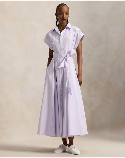 Polo Ralph Lauren - Striped Belted Cotton Shirtdress