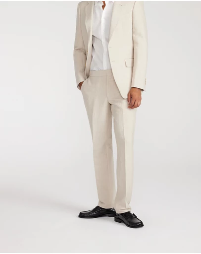Calibre - Linen Cotton Twill Suit Pants Natural