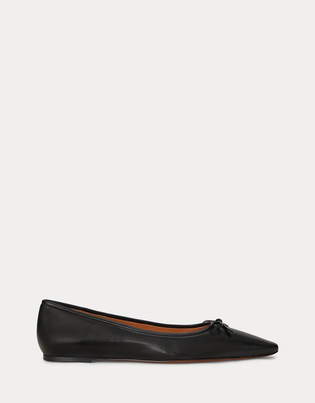 Polo Ralph Lauren - Pointed Leather Ballet Flats - Women's