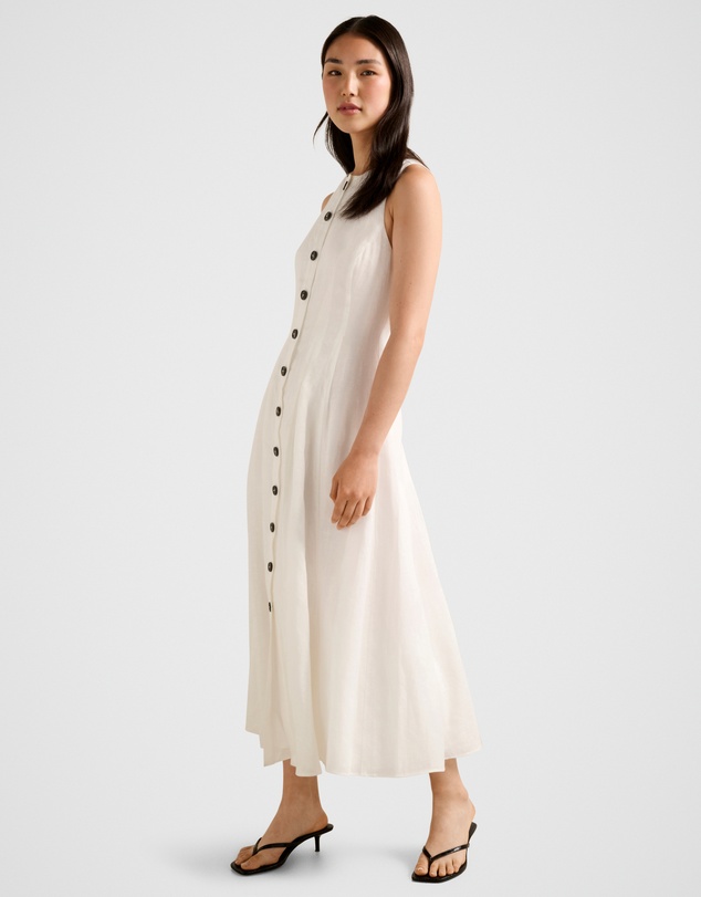 Forever New - Pia Button Front Linen Midi Dress