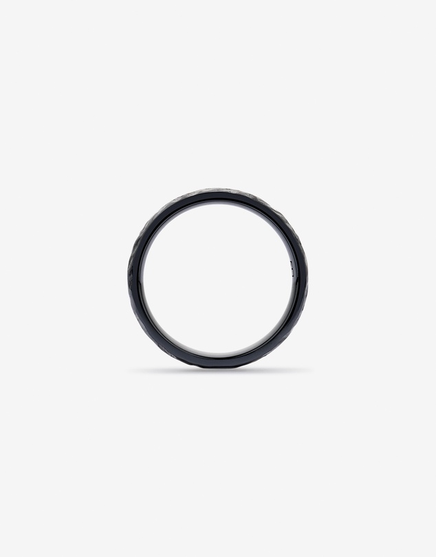Michael Hill - 6mm Patterned Wedding Band in Black Titanium and 10KT Yellow Gold