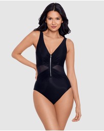 Miraclesuit Swimwear  - Network New Vive Underwire Zip Front One Piece Shaping Swimsuit
