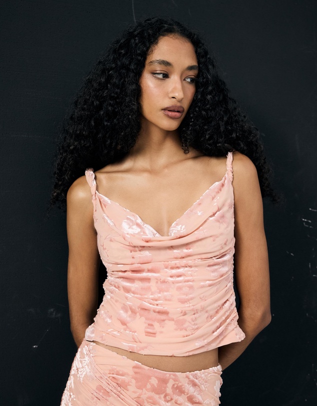Lover - Elisabeth Cowl Neck Burnout Top