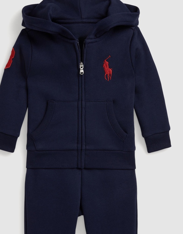 Polo Ralph Lauren - Big Pony Fleece Hoodie & Jogger Pants Set - Babies