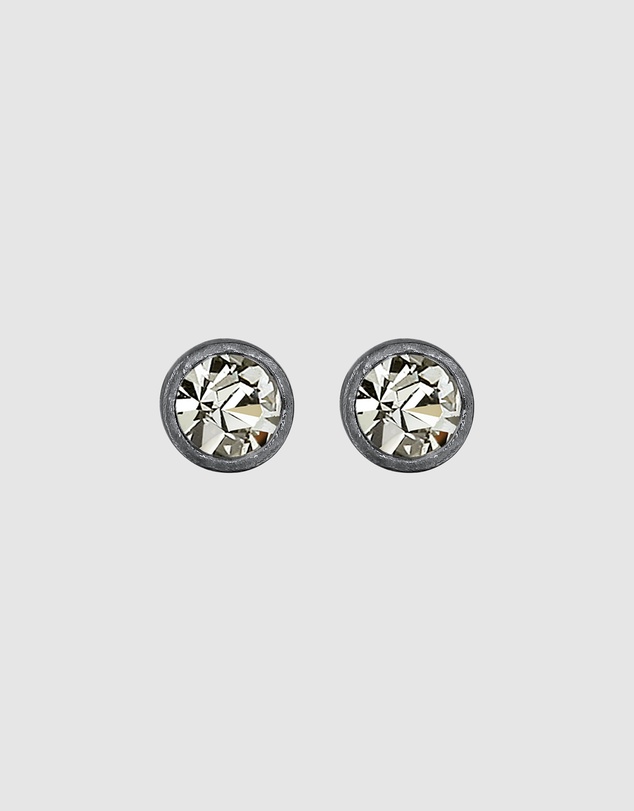 Kuzzoi - ICONIC EXCLUSIVE - Crystal Stud Earrings in Oxidised 925 Sterling Silver