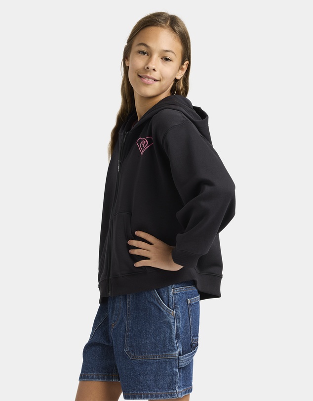 Roxy - Girls 4 to 16 Midnight Hike Brushed Zip Up Hoodie