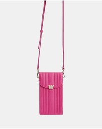 Wolf - Wolf Mimi Phone Case with Wristlet & Lanyard Pink
