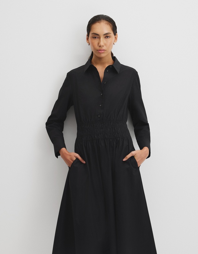 Country Road - Australian Cotton Shirred Waist Shirt Dress