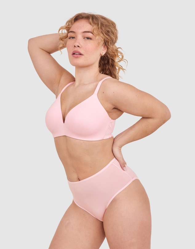 Bras N Things - NKD High Waist Brazilian Knicker-Pink