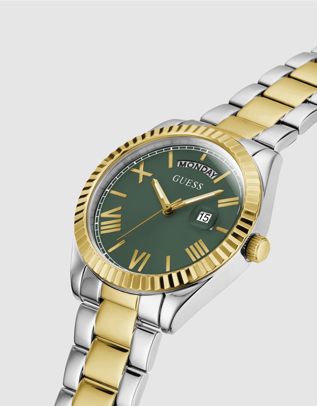 GUESS - Guess Luna Two Tone & Green Ladies Watch
