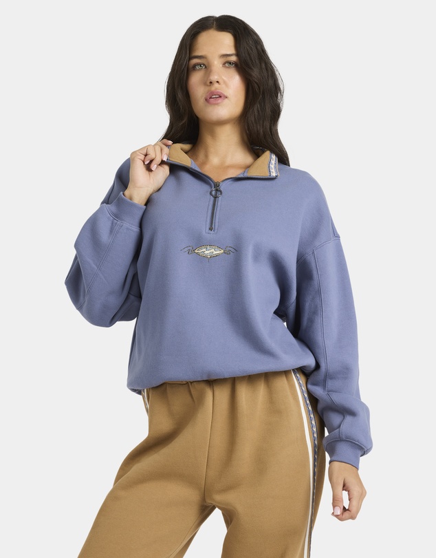 Billabong - Womens Wave Break Half Zip Fleece Hoodie